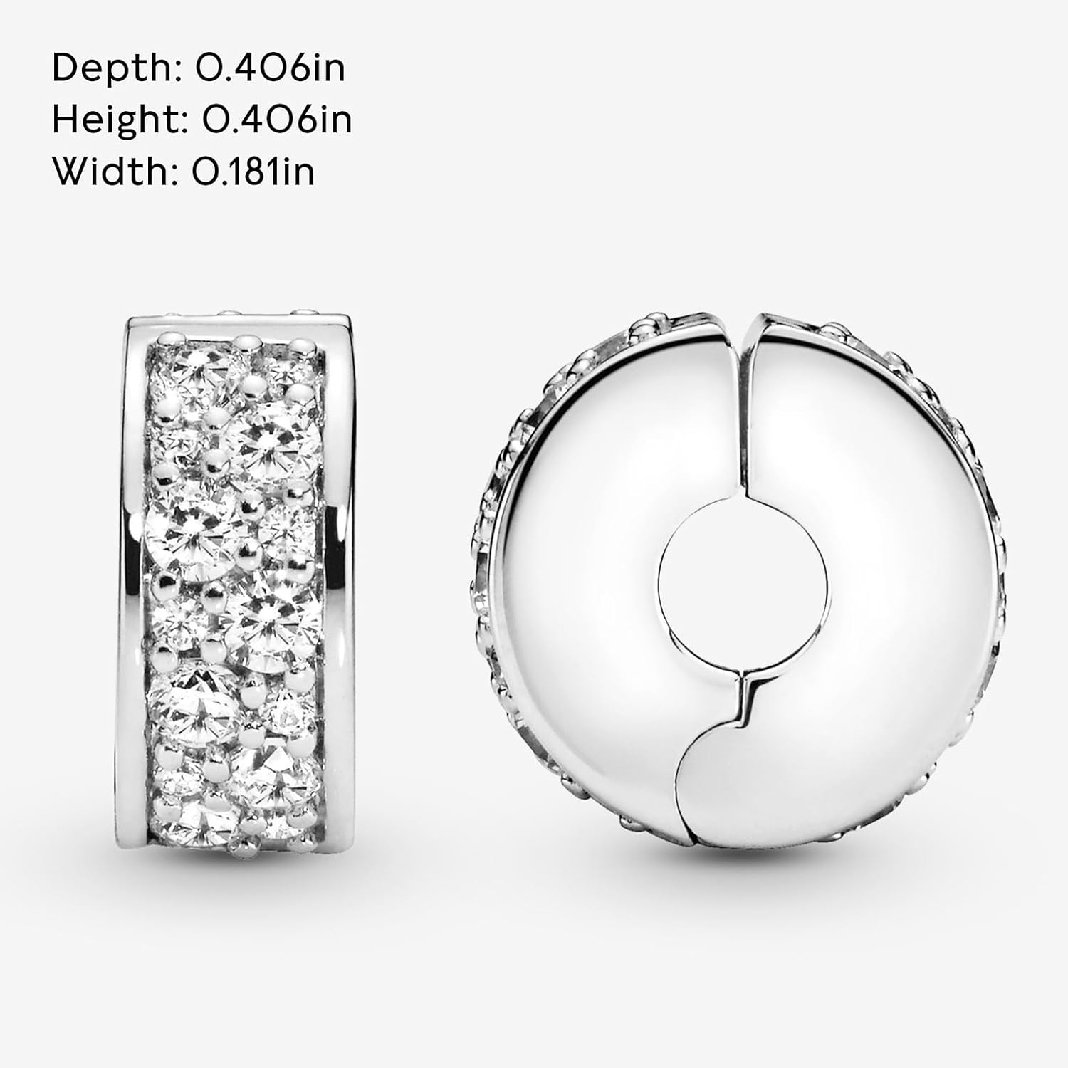 PANDORA Clear Pave Clip Charm - Compatible with PANDORA Moments - Gift for Her - Made with Sterling Silver, Silicone & Cubic Zirconia - with Gift Box - Image 5