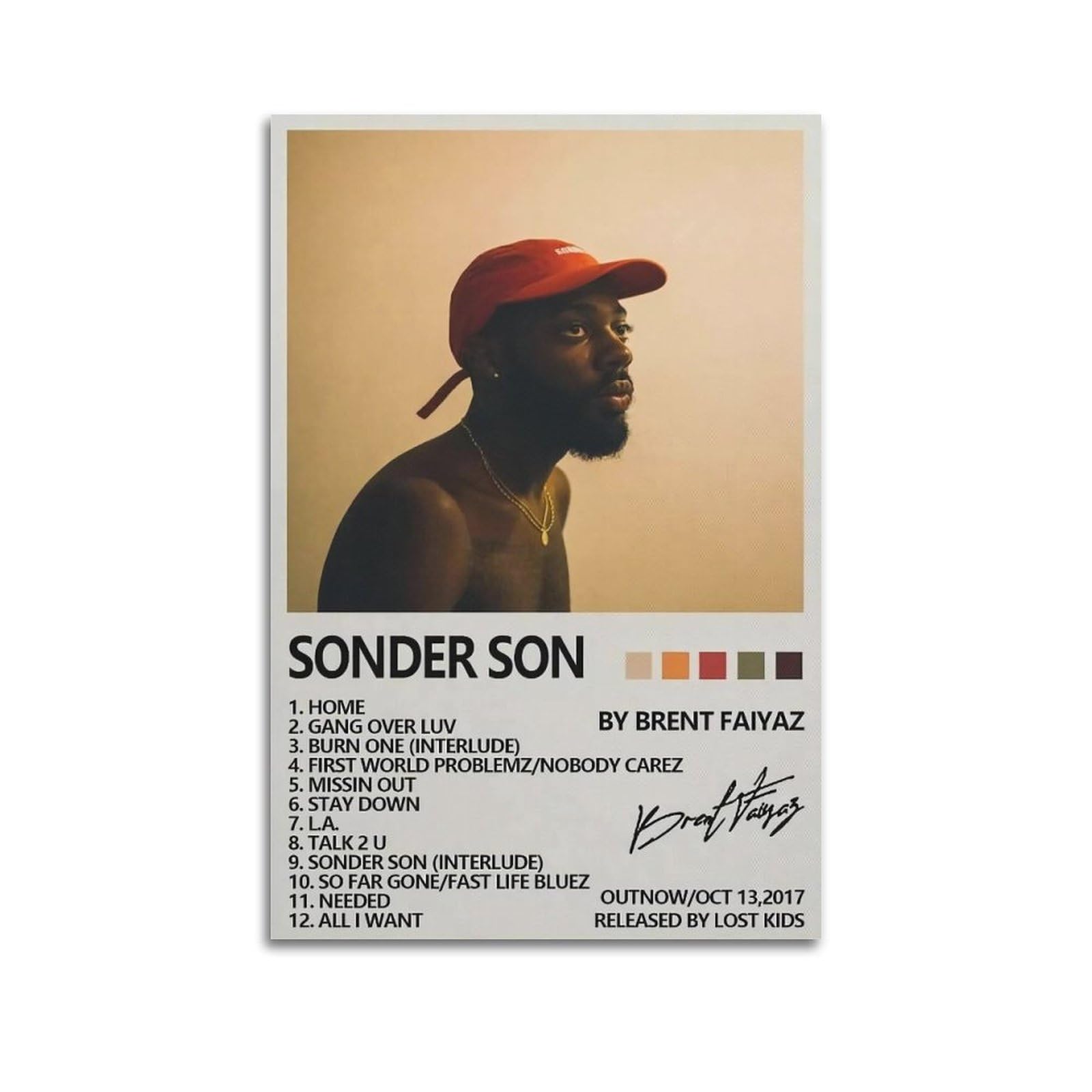 vyte Sonder Son Poster Brent Faiyaz Posters Poster Decorative Painting Canvas Wall Posters And Art Picture Print Modern Family Bedroom Decor Posters 08x12inch(20x30cm)