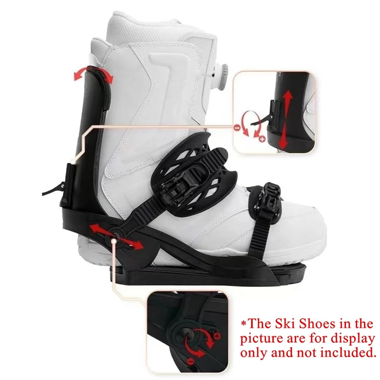 Fijaciones Snowboard Fijaciones de Snowboard envueltas Totalmente Ajustables 3D Base cómoda y Que Absorbe los Golpes Universal