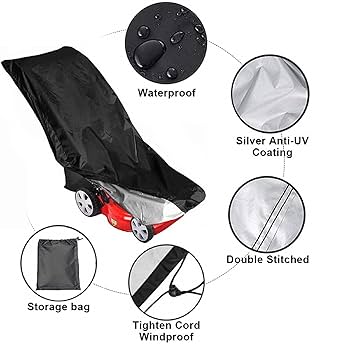 Copertura Per Tagliaerba - Impermeabile, Anti-UV, 193x63,5x112 Cm, Con Cordino