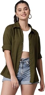 FUNDAY FASHION Women Oversized Casual Rayon Shirt Price In India
