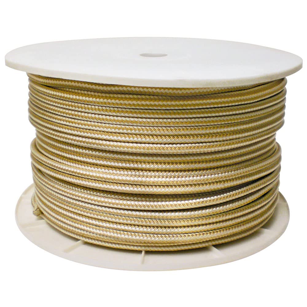 Seachoice Double Braid Nylon Rope Spool, 1/2 in. x 600 ft, Gold and White