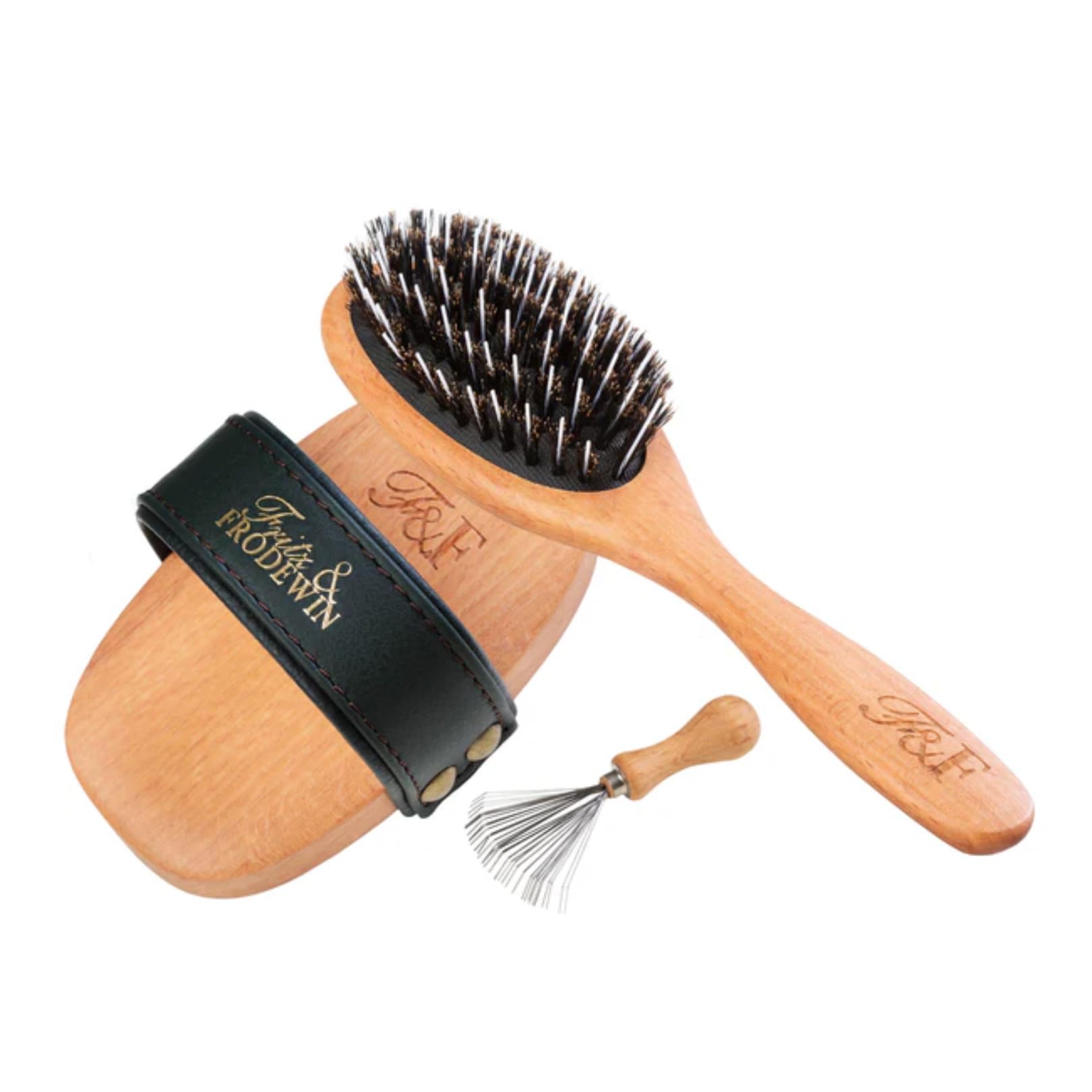 Fritz & Frodewin Hundebürsten-Set "Langhaar klein" | Premium Hundehaarbürsten | Fellbürsten | Für die tägliche Pflege | FSC zertifiziertes Holz | Gratis Bürstenreiniger | 100% Made in Germany
