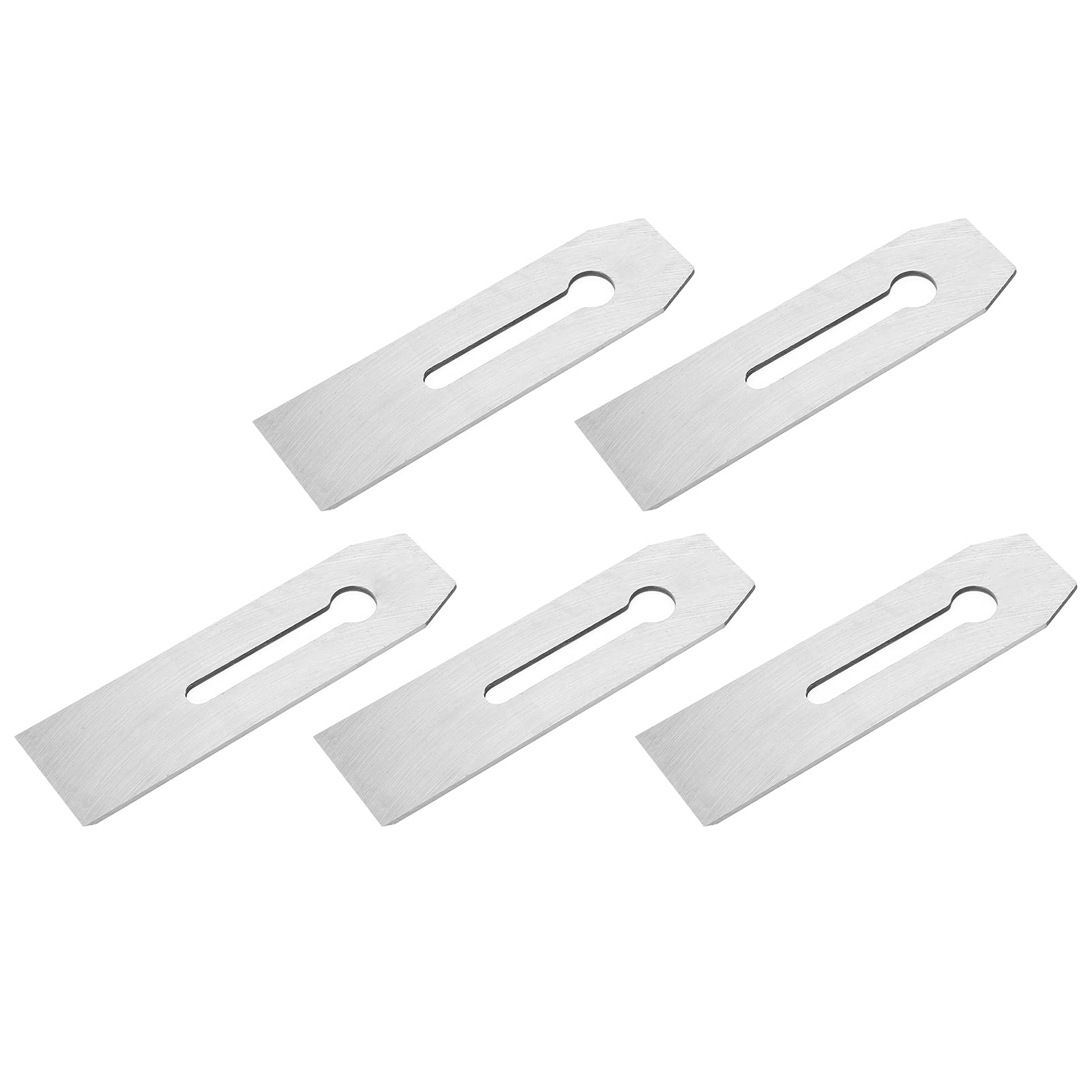 SIXRUN Lama per Pialla Lama da Taglio in Acciaio Ad Alto Tenore di Carbonio 51 Mm 5 Pezzi Trattata Termicamente Resistente all'usura Facile da Usare per Pialle per la Lavorazione del Legno Falegnami