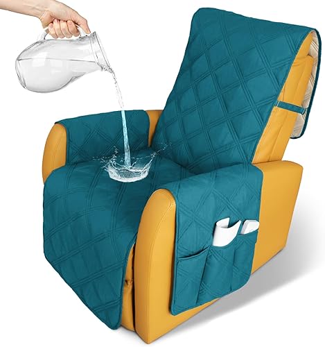 CHHKON Fundas para sillas reclinables impermeables con protector antideslizante para muebles, fundas de sofá para niños, fundas de sofá para perros