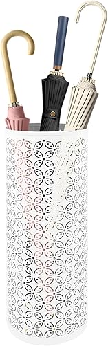 Miniatura 9 de Soporte Redondo de Metal para Paraguas con Estante, Soporte Independiente para Paraguas con Contenedor, Soporte para Bastones y Bastones de Caminar