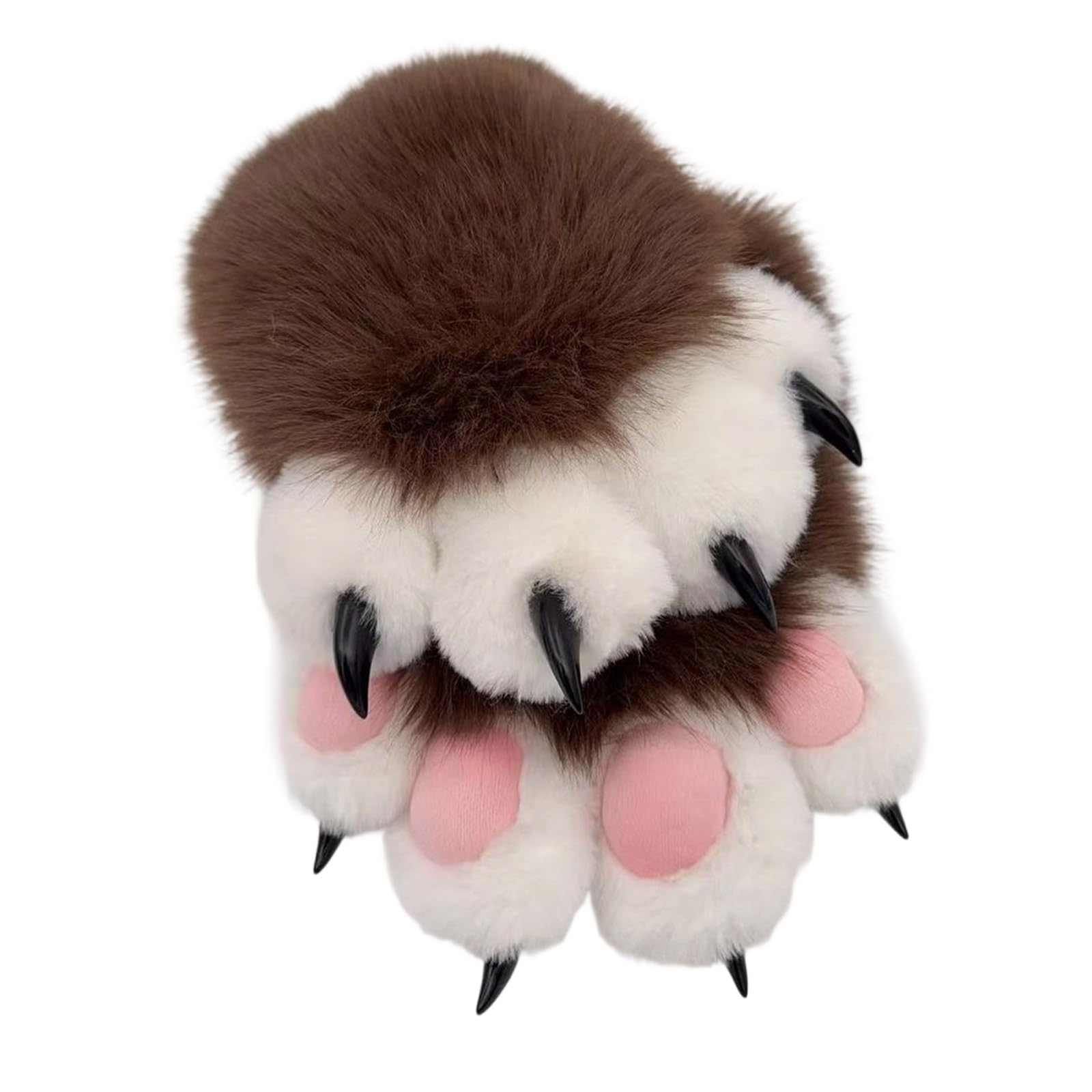 Vdaxvme Cat Paw Gloves with Claw Animal Paws Glove Therians Paw Fursuit Halloween Cosplay Costume Accessory Therian Equipment Halloween Cosplay Costume Accessory, Brown Powder Pad, One Size