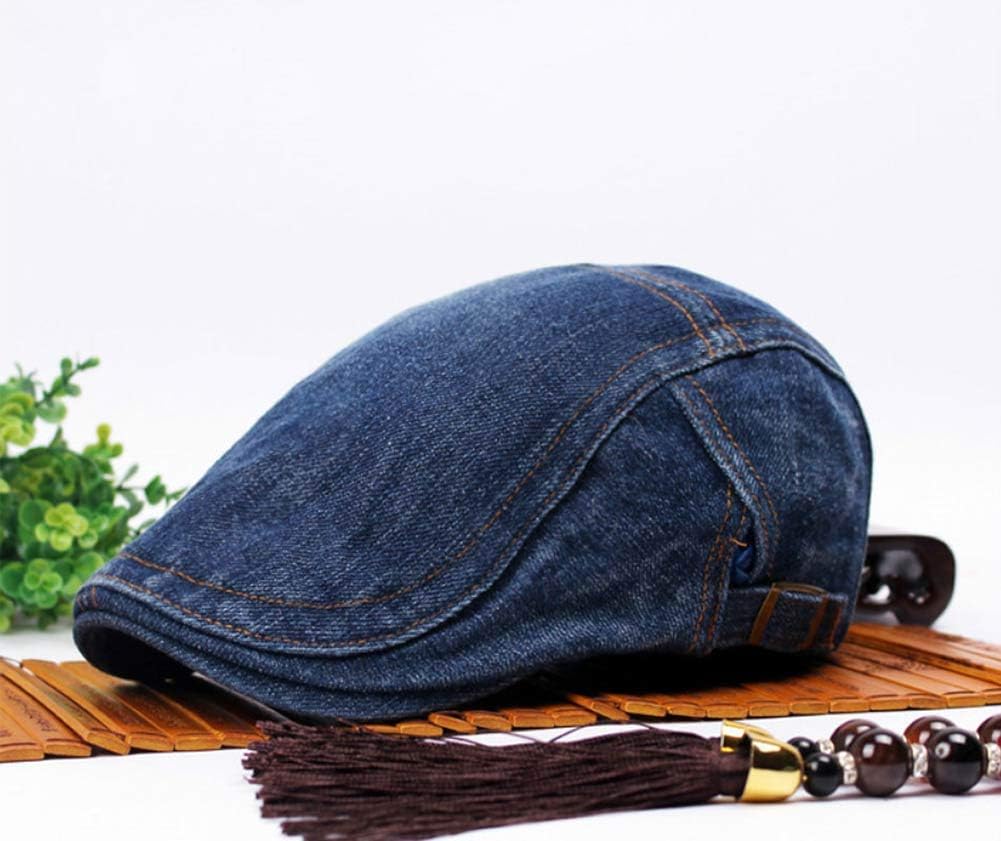 Quanhaigou Unisex Denim Newsboy Hats Flat Ivy Gatsby Cabbie Driving Berets Hat Cotton Dad Cap for Men Women - Image 2