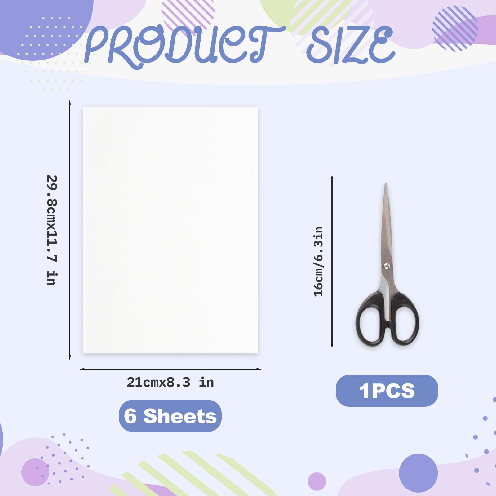 6 Sheets Water Soluble Embroidery Stabilizer, A4 Dissolvable Embroidery Paper 29.8 x 21cm - Image 2