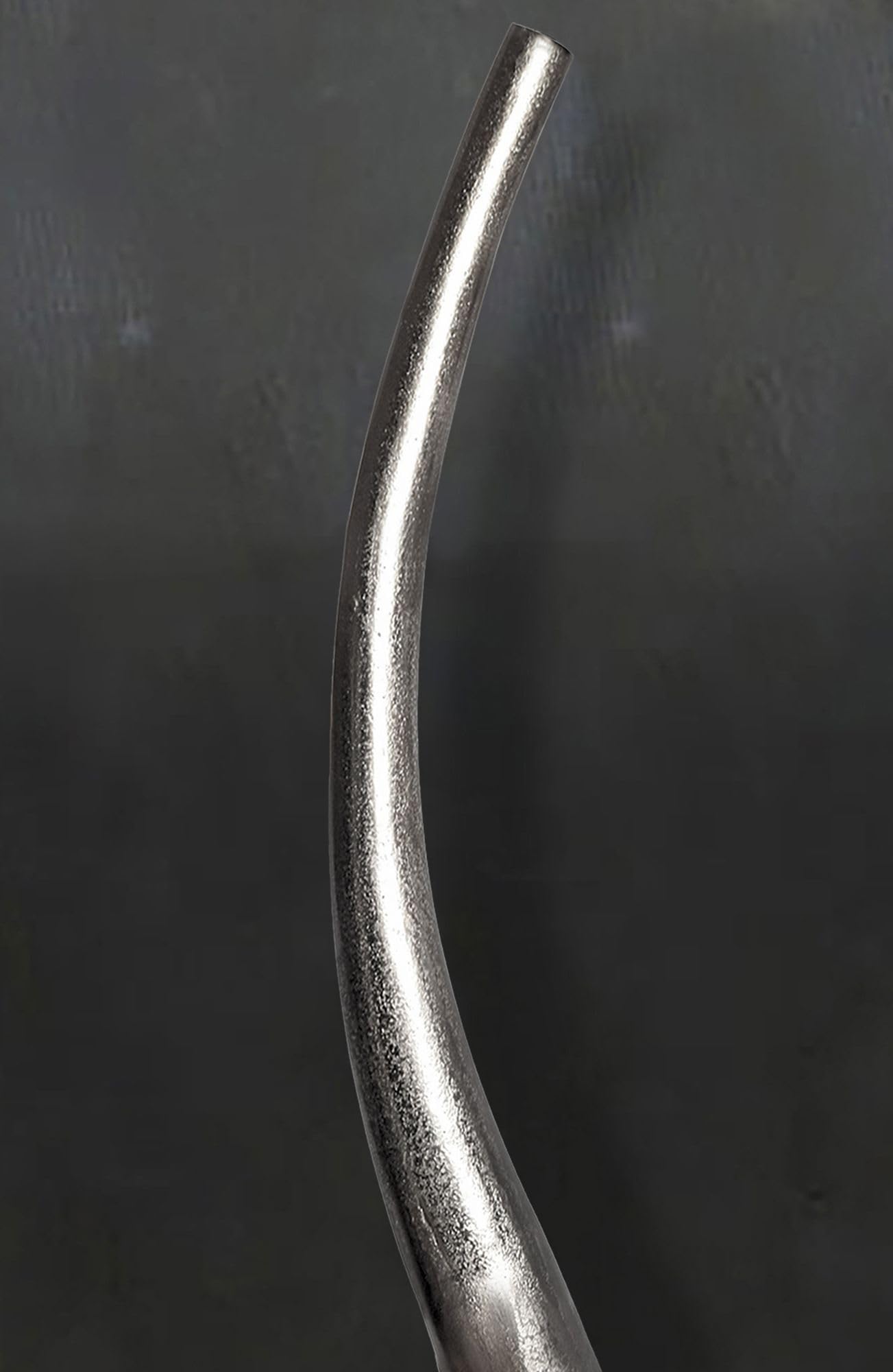 FineBuy Bodenvase Spirale 100 cm Aluminium Silber, Blumenvase XXL | Dekovase in Schnörkel-Form, Standvase handgefertigt, Wohndeko für Wohnzimmer, Flur und Esszimmer