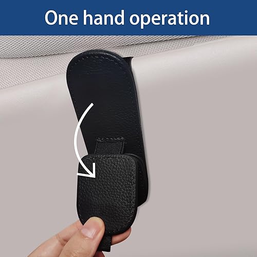 Miniatura 7 de Sunglasses Holder for Car Visor, Magnetic Leather Eyeglasses Clip for Car Sun Visor