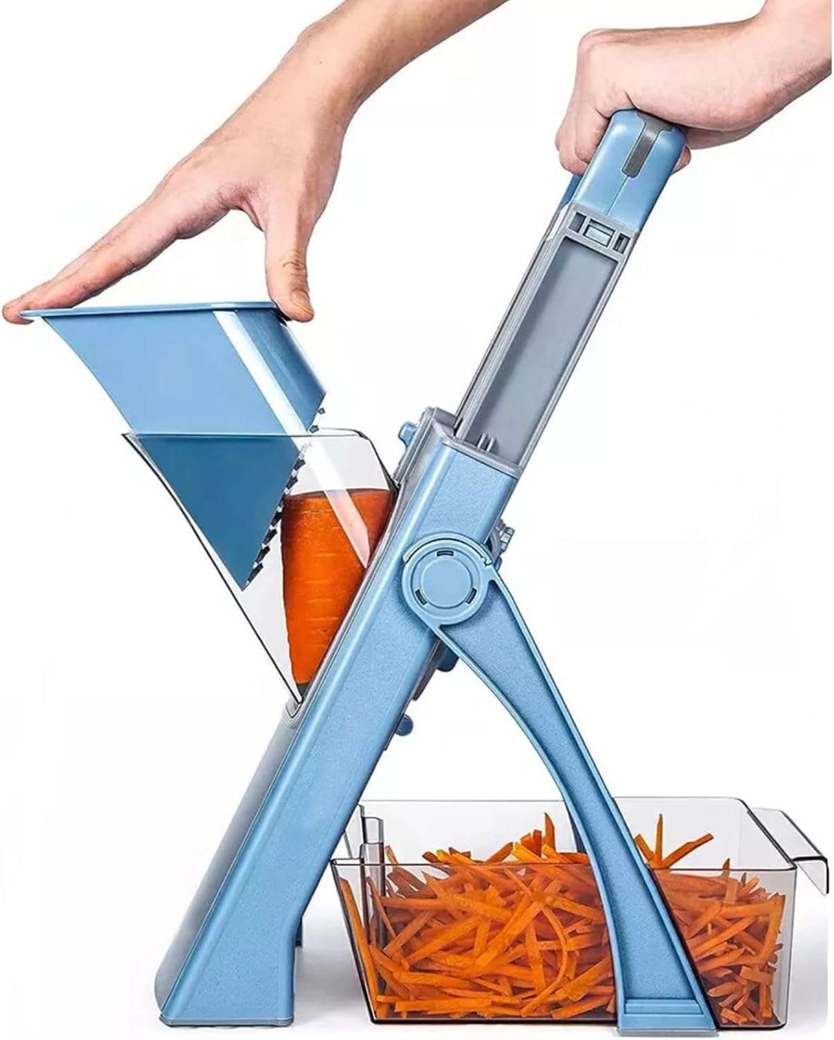Multifunctional Vegetable Cutter with Collection Basin Adjustable Fruit Vegetable Slicer Universal Cutter Slicer Food