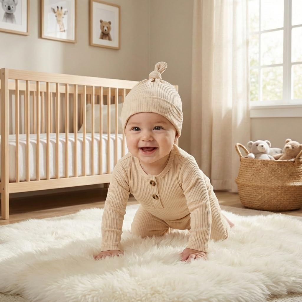 CIYCUIT Newborn Baby Boy Girl Romper Clothes Infant Solid Ribbed Onesie Bodysuit Jumpsuit Outfits - Image 4