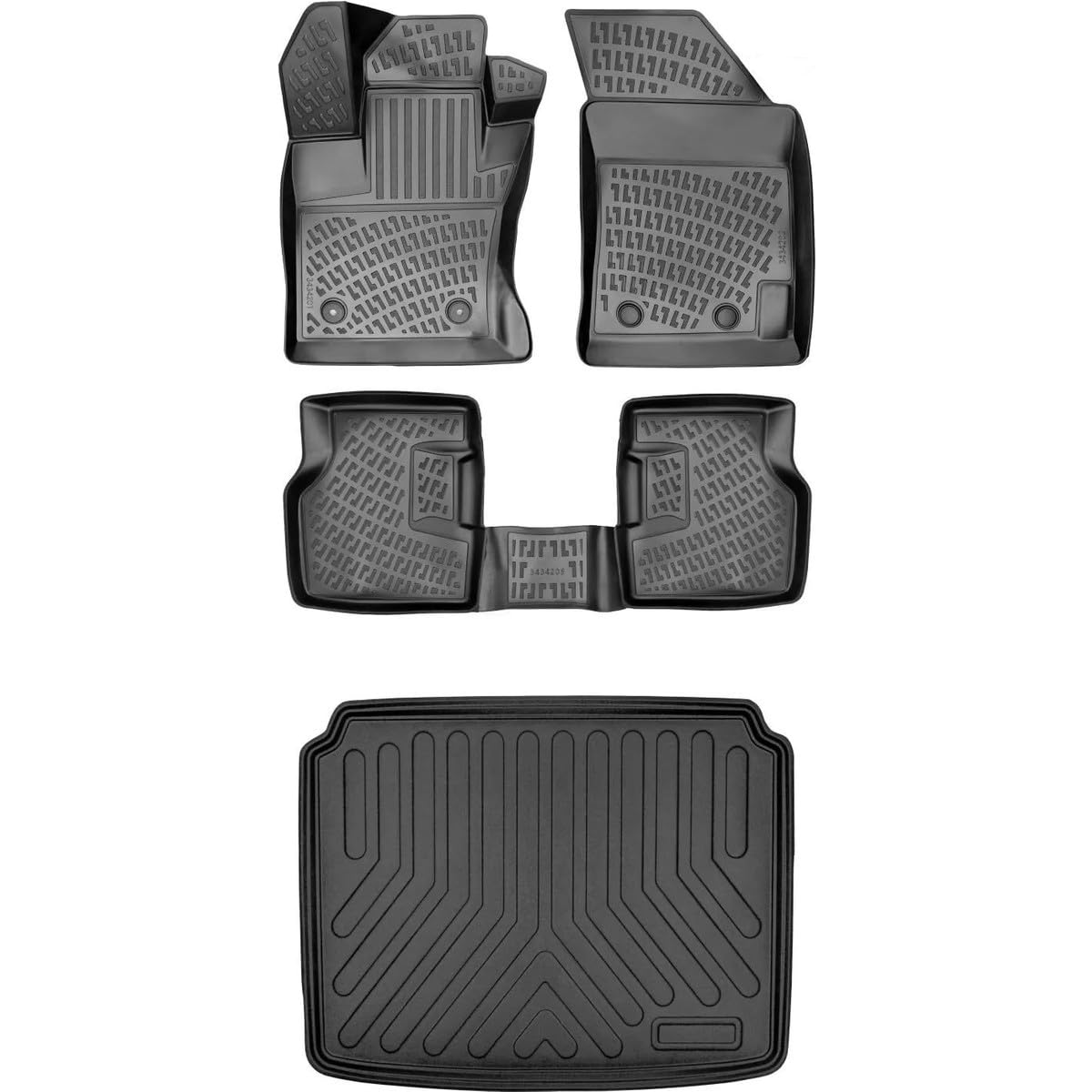 Bmy Oto Aksesuar Dacia Duster 4 Wd (4x4) 2018-2022 İle Uyumlu 3D Araca Özel Paspas ve Bagaj Havuzu Set