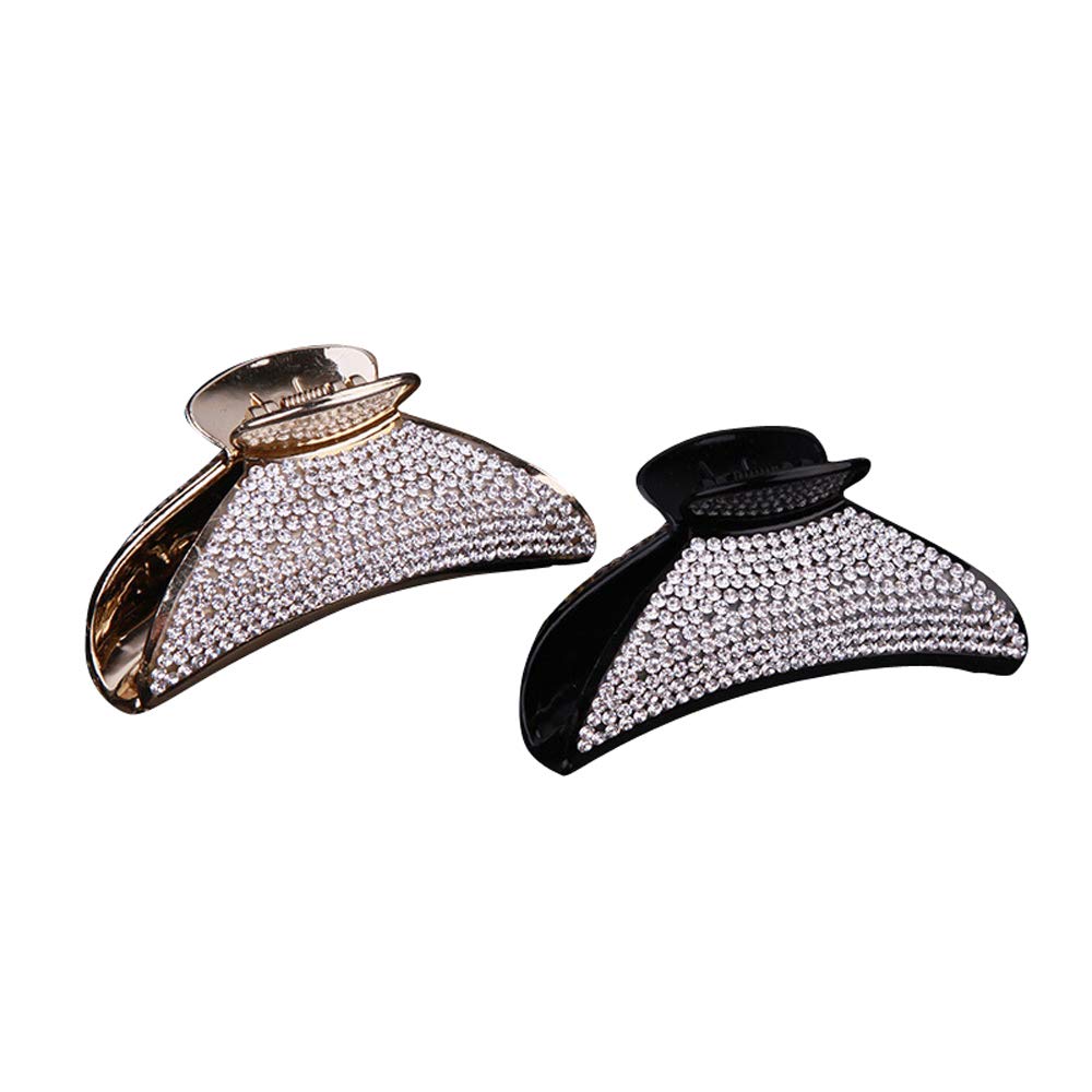 Gold and Black Glitter Hair Claw Clip Rhinestones Jaw