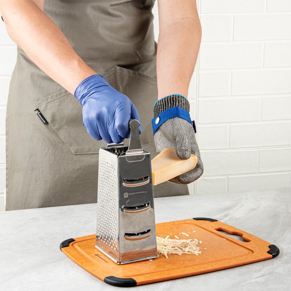 Restaurantware-Life Protector 10 x 4.1 Inch Kitchen Glove For Cutting, 1 306-Grade Steel Metal Glove - Level-9 Protection, Polyethylene Fabric, Stainless Steel Cutting Mitt, Durable, Dishwashable