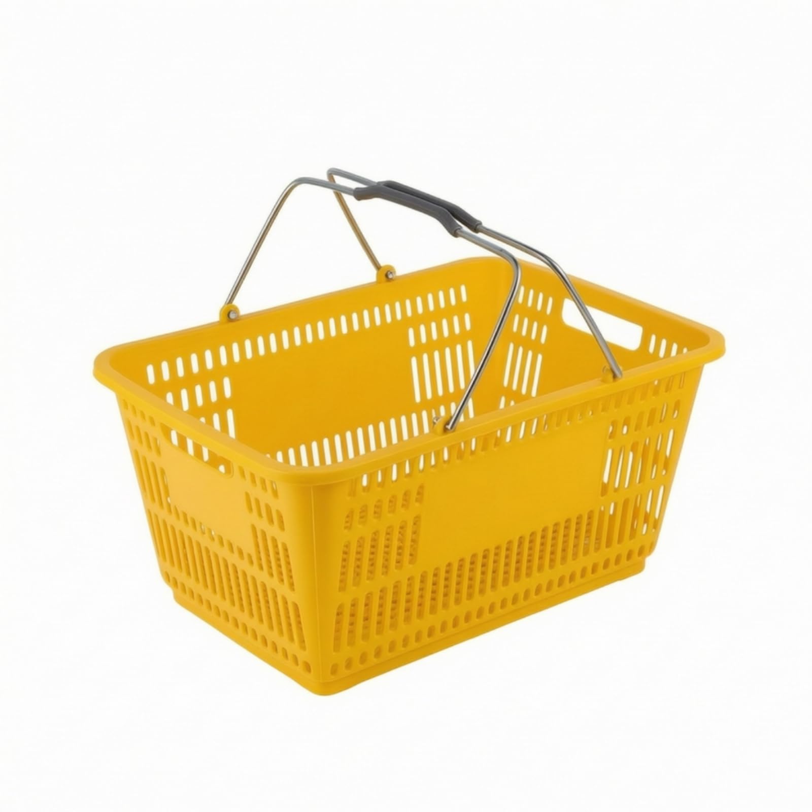 Supermarkt-Einkaufskorb Stabil Einkaufskorb mit Tragegriff Tragekorb für Einkauf, Küche, Gelb, Groß