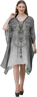 Auqa Multicolor Digital Print Beach Wear Kaftan and Cover-up