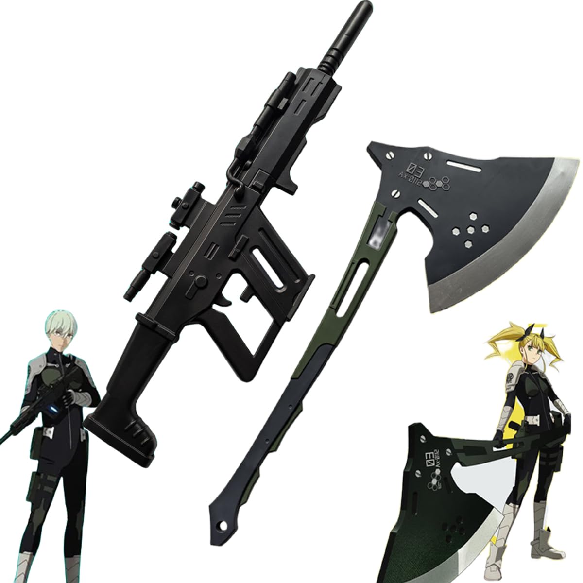 コスプレ小道具　斧　怪獣８号　キコル　武器　ハンドメイド Amazon.co.jp: CCQING 怪獣8号 保科宗四郎 四ノ宮キコル 斧 双刀+鞘