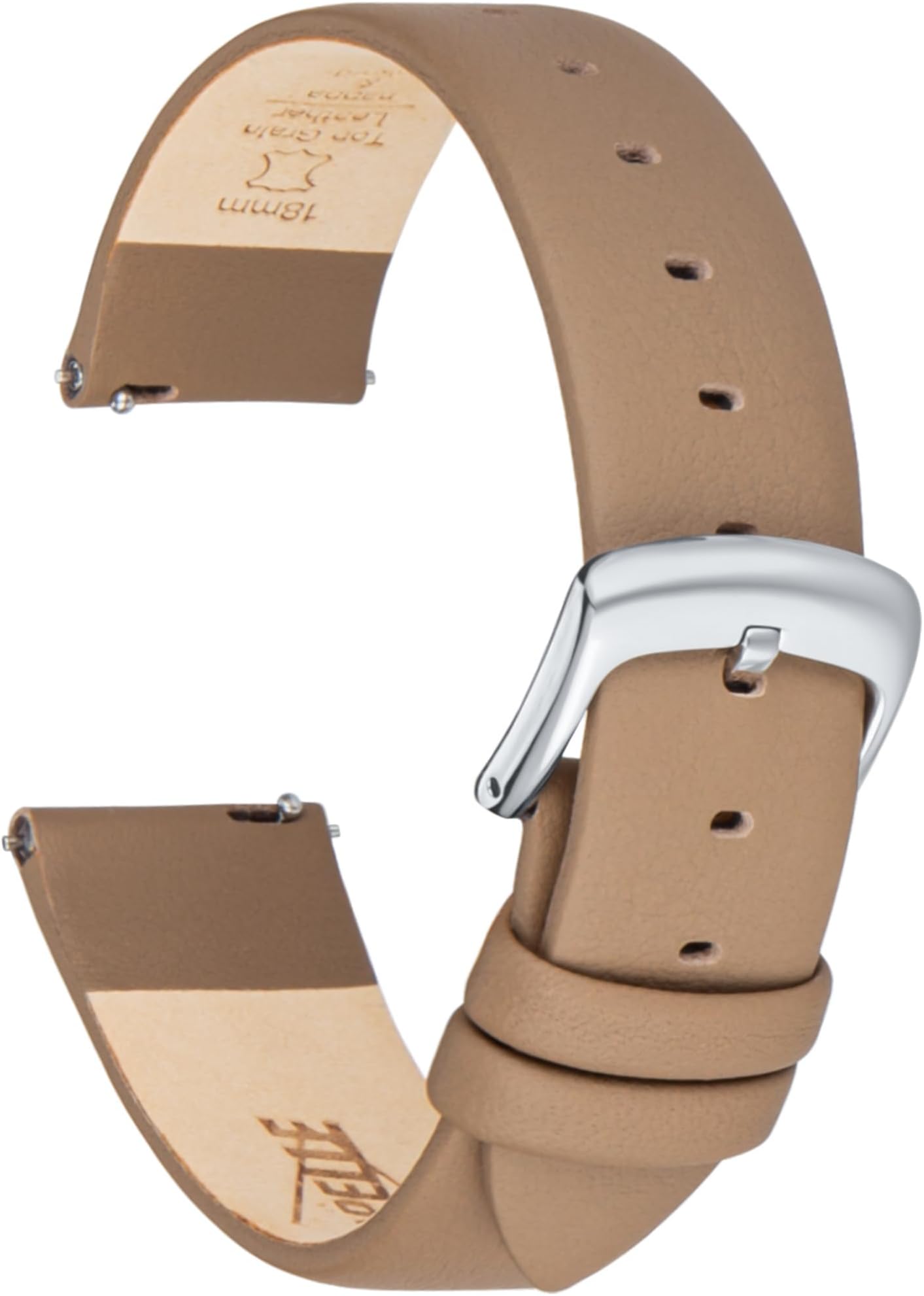 - Leather Watch Band Strap Quick Release, Ultra-Soft Top Grain Nappa Leather Watch bands for Women Men, Choice of Width 12mm 14mm 16mm 18mm 20mm 22mm for Watch & Smartwatch