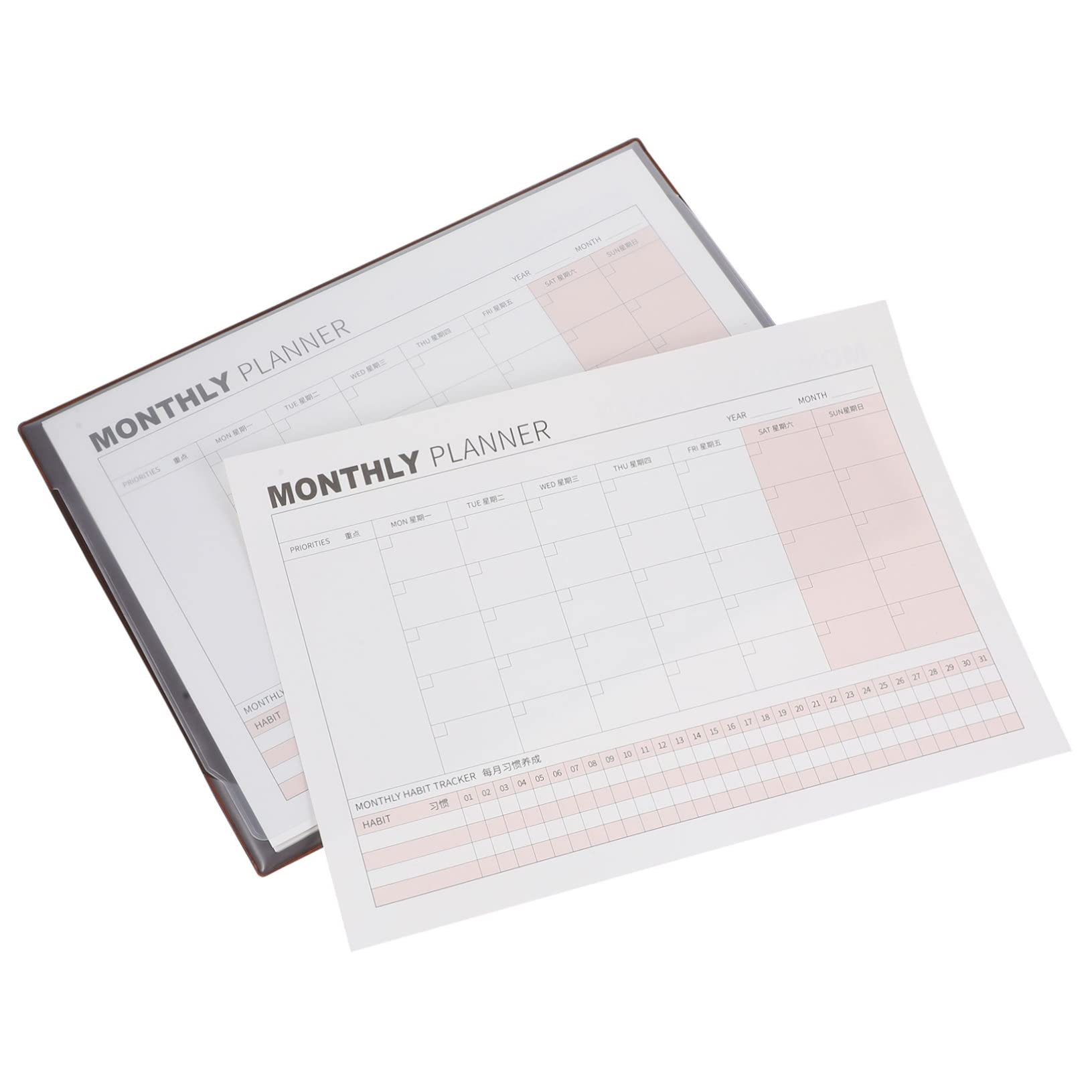 VILLCASE 3piezas Planificador Mensual De Escritorio Notepad De Calendario Organizador De Tareas y Horarios Para Oficina y Estudio Diseño Elegante y Compacto