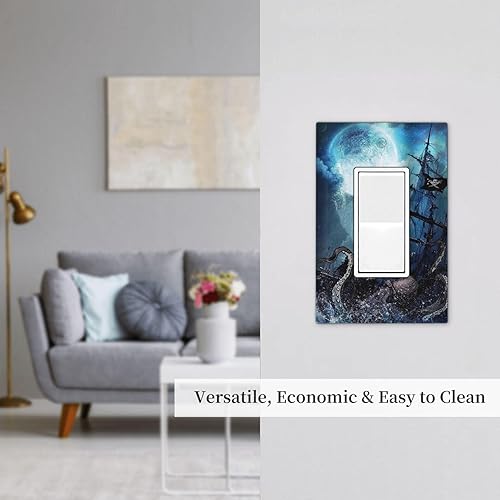 Vista 618 de Placa de pared con interruptor de luz de doble interruptor de pared para niños, diseño de dinosaurio, galaxia, espacio exterior, planeta, nebulosa