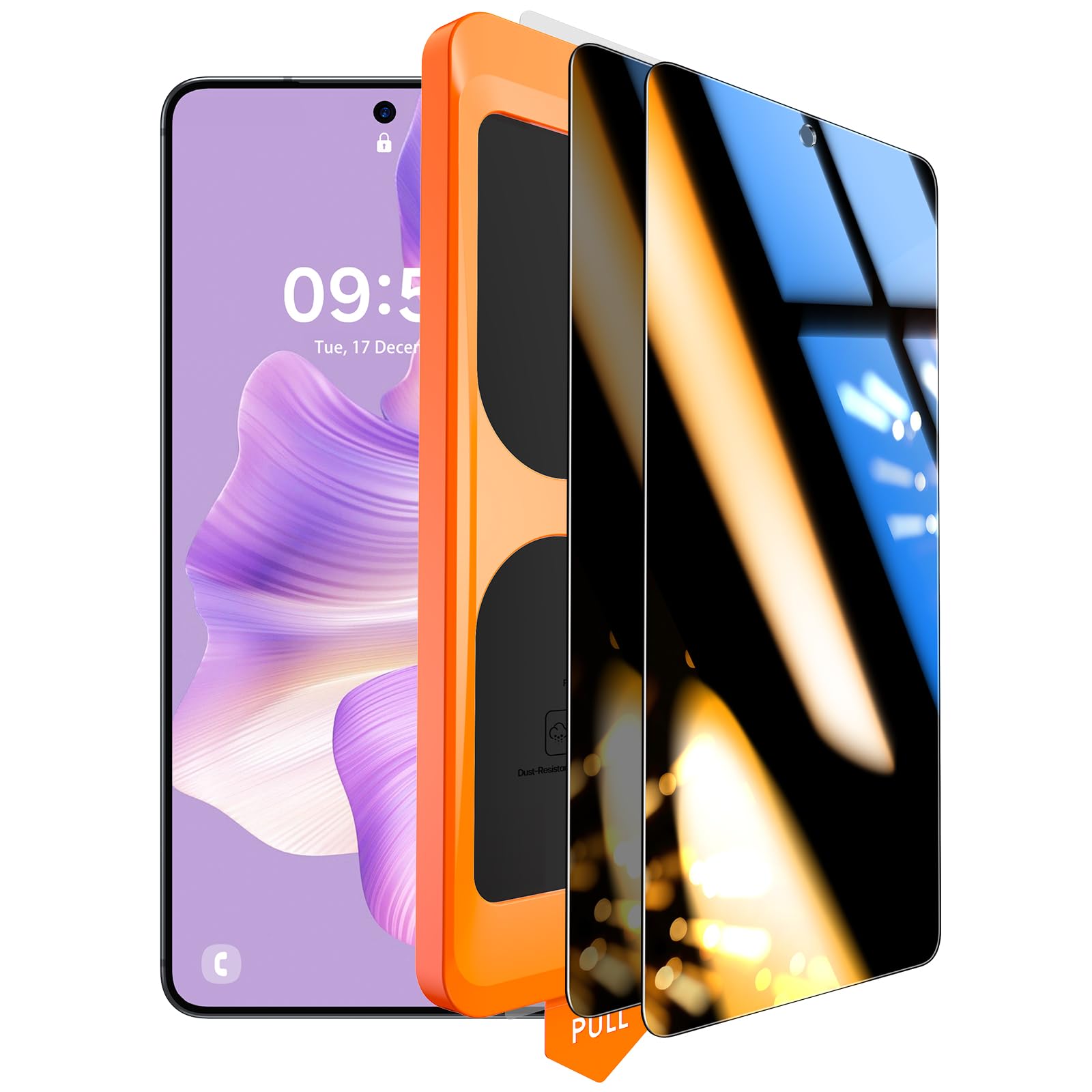 TOCOL für Samsung Galaxy S26 für Panzerglas Sichtschutz 6,3 Zoll, Auto-Installation 9H Stoßfest Kratzfest Anti-Fingerabdruck Blasenfrei Sichtschutzglas für Galaxy S26, Kompatibel mit Hülle, 2 Stück