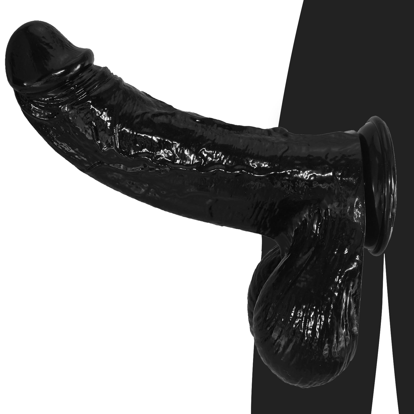 Gode noir géant de 8,3 cm de diamètre, gode réaliste géant de 31,7 cm, gode anal extra-large et épais avec ventouse puissante pour jeux anaux, gros gode XXL, sextoy pénis pour femmes et hommes