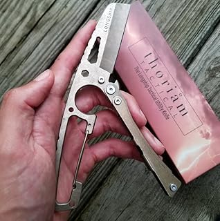 The Longship Knife - Intergrated Sheath, Intergrated Carabiner, Tactical Utility, All-Terrain, Stainless Steel Fixed Blade (1) - Generic