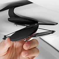 Vista 4 de Blilo Soporte brillante para lentes de sol para visera solar de automóvil, soporte magnético de cuero para lentes con clip para tarjeta de boleto