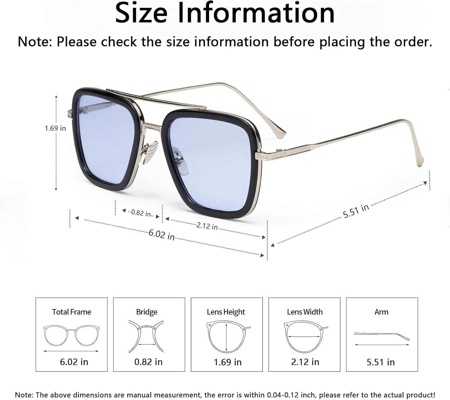 Miniatura 3 de YIJIA-YOUNG Tony Stark - Lentes de sol polarizados de material metálico para hombres y mujeres Iron Man y Spider-Man