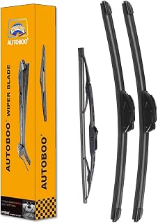 AUTOBOO 26"+20" Windshield Wipers with 16" Rear Wiper Blade Replacement for Dodge Grand Caravan 2008-2012 2013 2014 2015 2016 2017 2018 2019 -Original Factory Quality (Pack of 3)