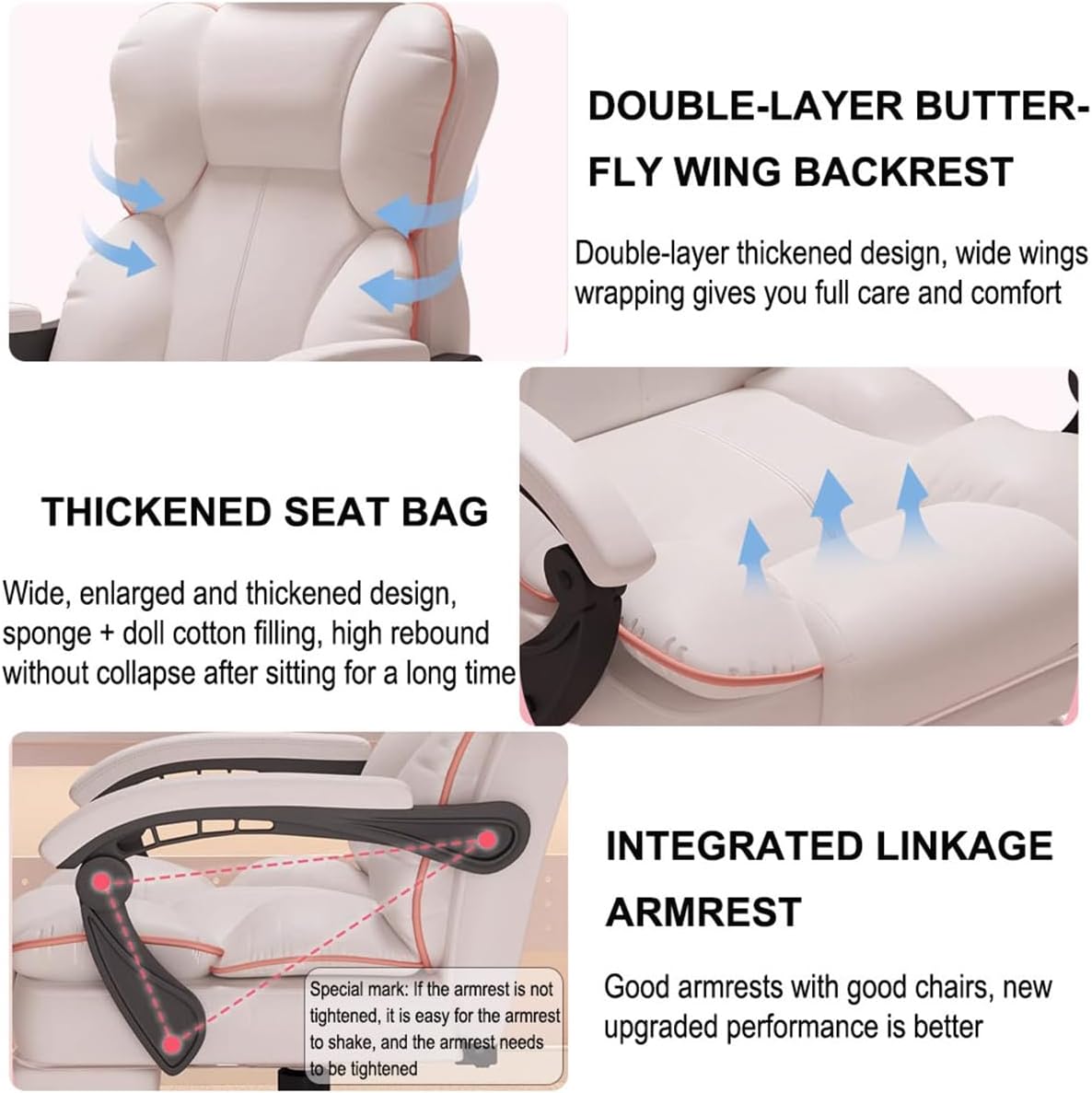Microfiber leather and latex sponge filling details