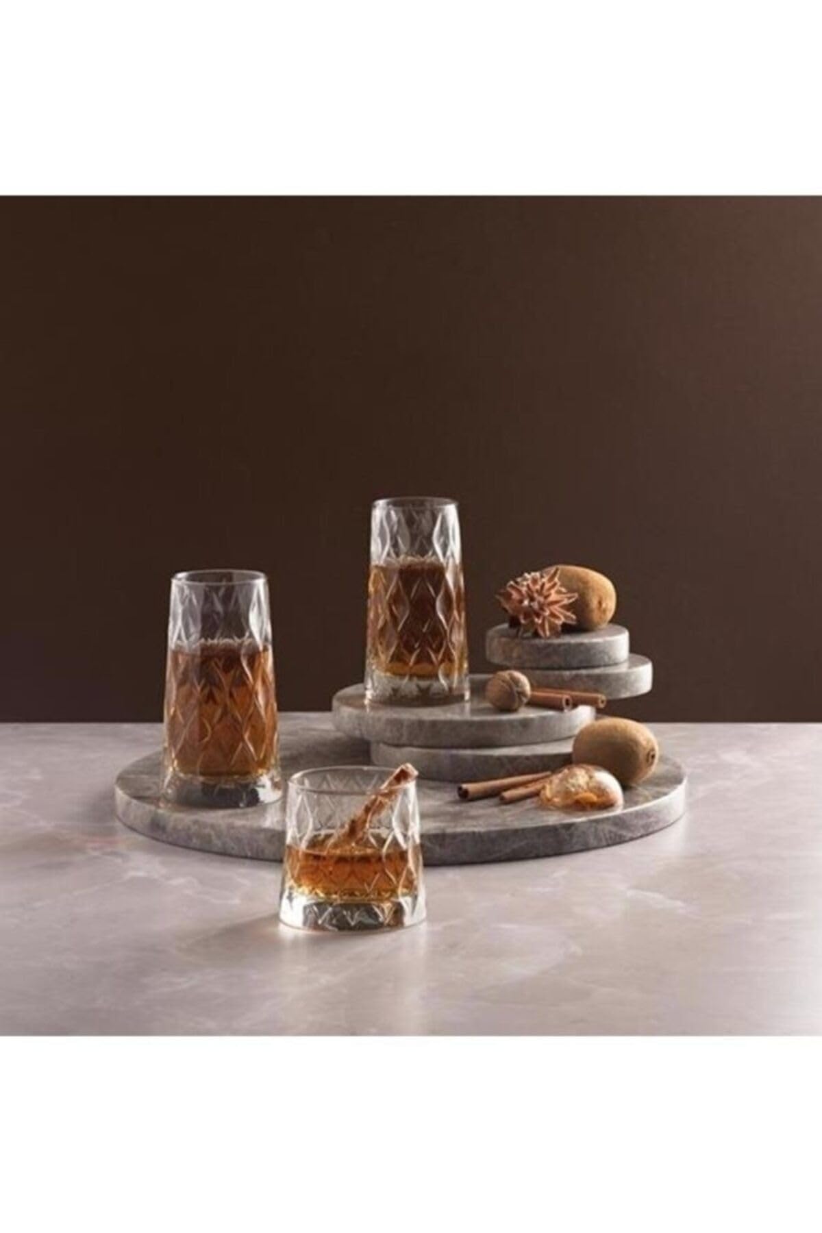 Pasabahce leafy set 6 bicchieri in vetro long drink cl35,5