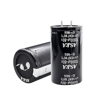 2Pcs 80V 10000UF Snap in Aluminum Electrolytic Capacitor 35x60mm1.38 * 2.36inch for Power Amplifier and Filter Audio, Through Hole Capacitor compatiable to Car Audio