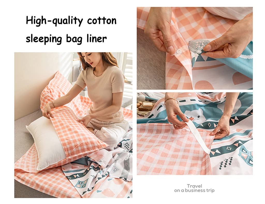 Sábanas para sacos de dormir Cómodo Forro De Saco De Dormir De Algodón Para Todas Las Estaciones, Saco De Dormir Compacto Para Adultos Para Sábanas De Hotel De Viaje De Campamento, Con Cremallera Para