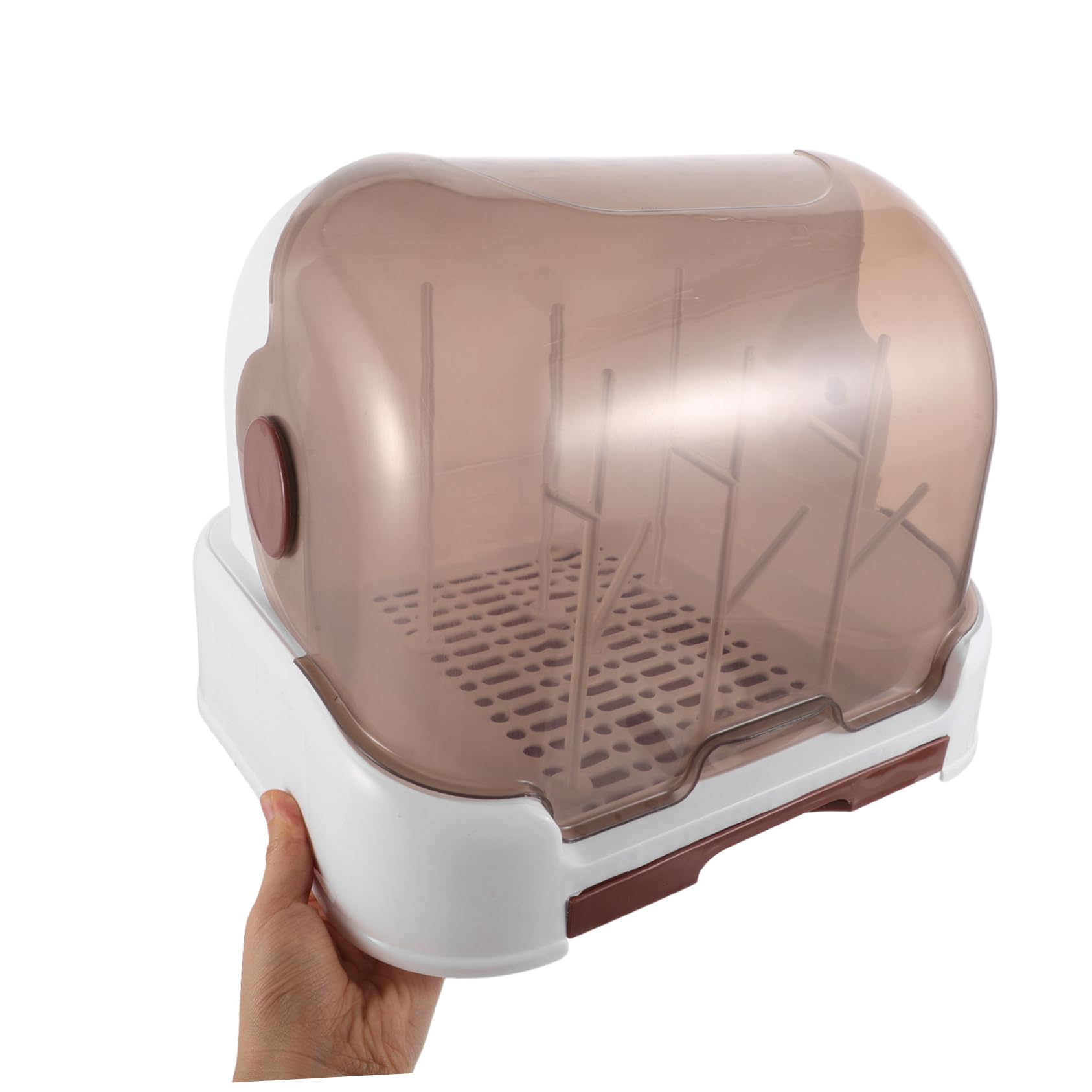 TOYANDONA Estante para Secar Biberones con Tapa Antipolvo Compacto para Encimera Organizador De Biberones y Vasos Tendedero con Cubierta