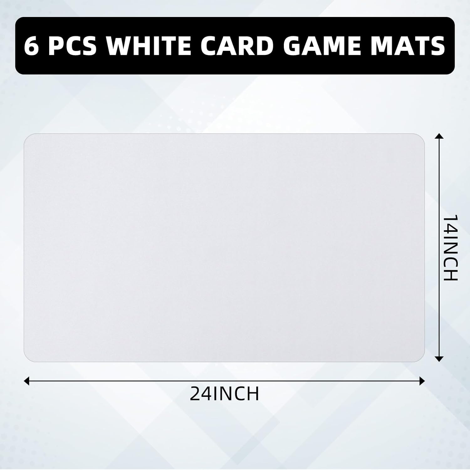 Yexiya 6 Pcs Playing Card Mat Sublimation Blanks Playmat for TCG MTG 24 x 14 Inch Smooth Rubber Board Game Mat for Cards Gameplay, Board Games(White)