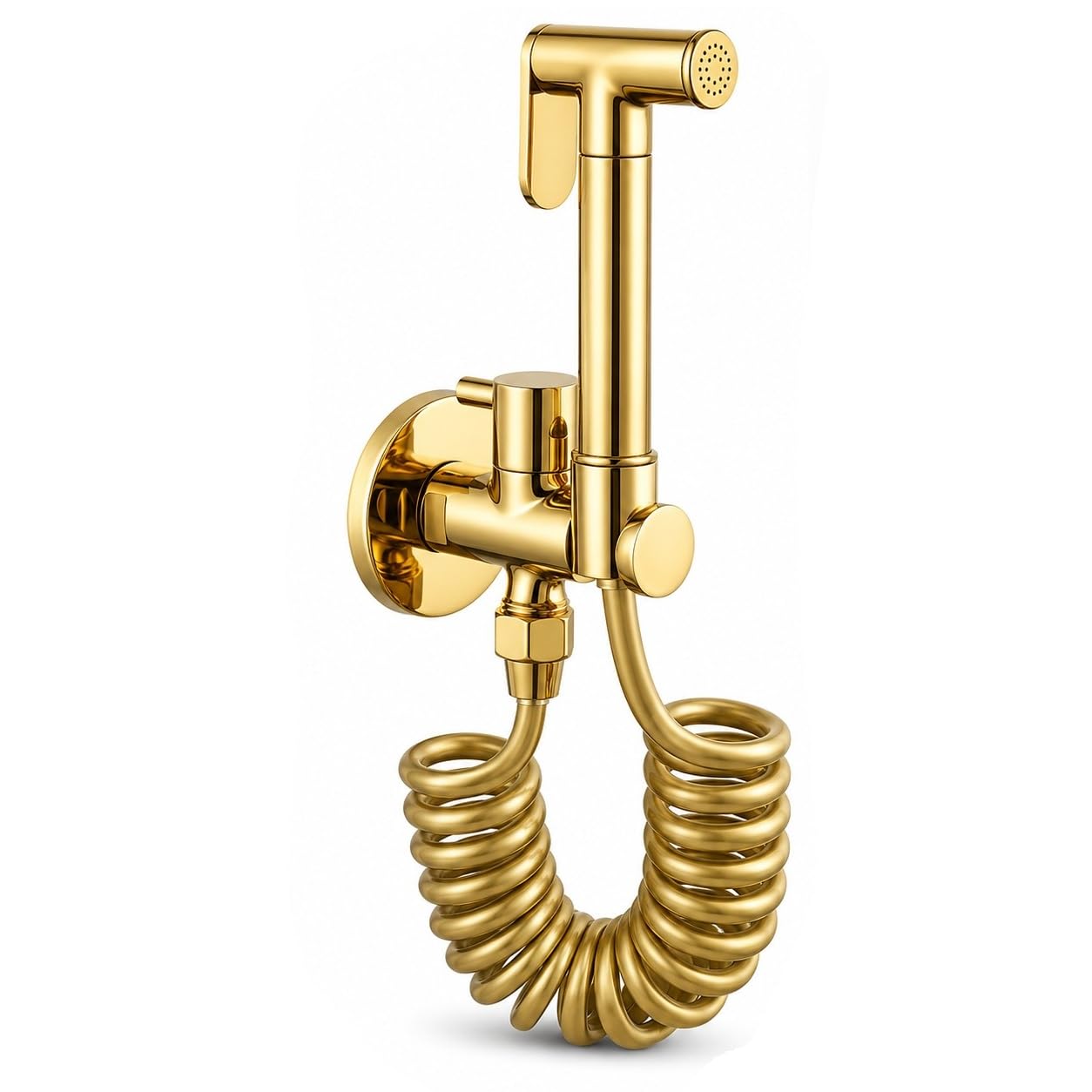 Handheld Bidet Sprayer Toilet Bidet Spra Toilet Hose Jet Spray for Toilet Single Handle All Copper Gold Rubber Hose