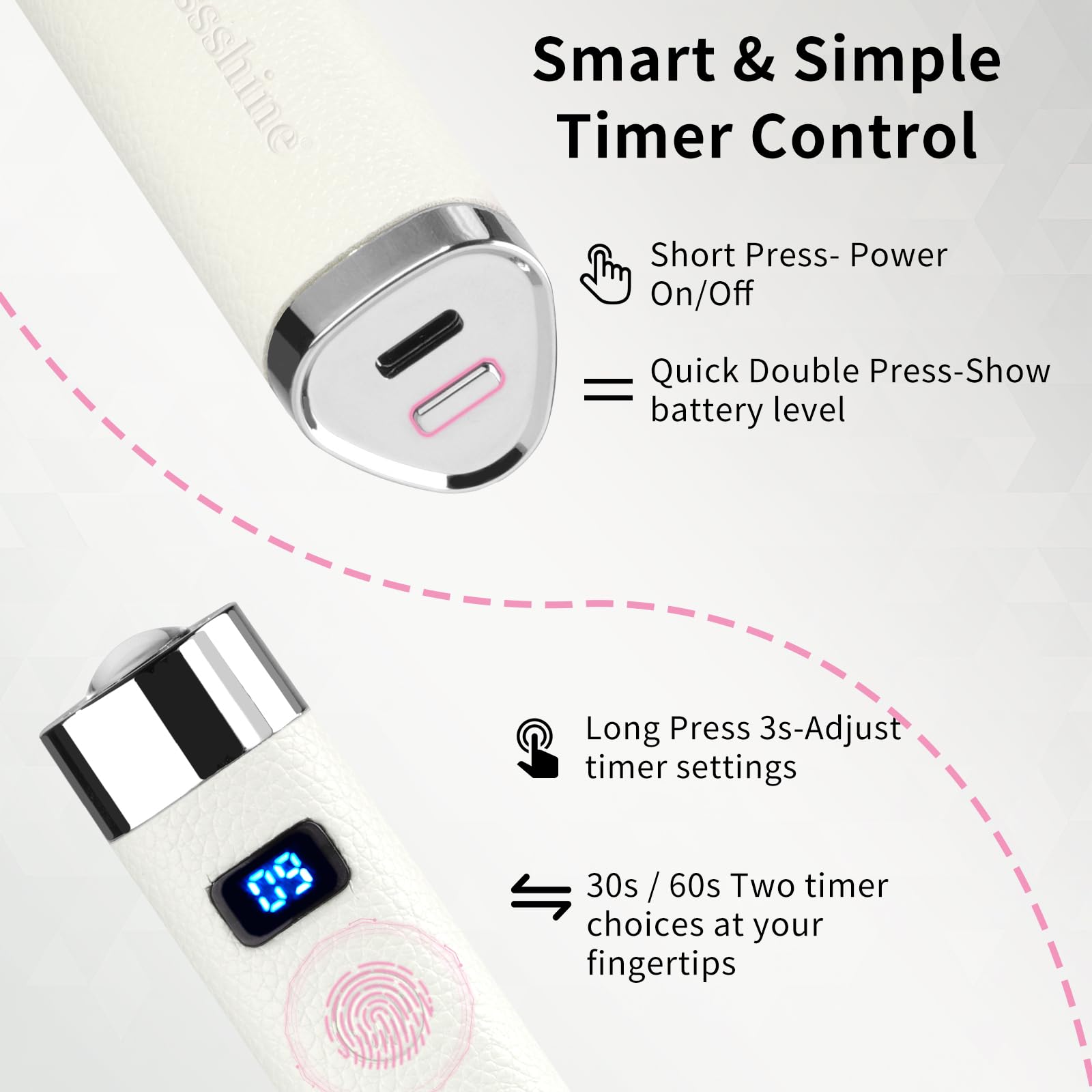 Missshine Cordless UV/LED Nail Lamp for Gel Nails