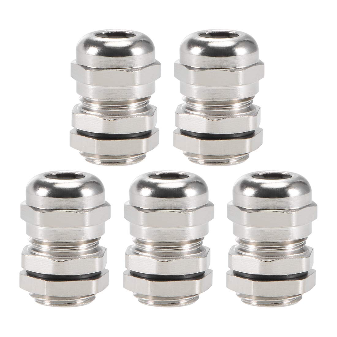 uxcell M12x1.75 Cable Gland 3mm-6.5mm Wire Hole Waterproof Metal Joint Adjustable Locknut with Washer 5pcs-image-16