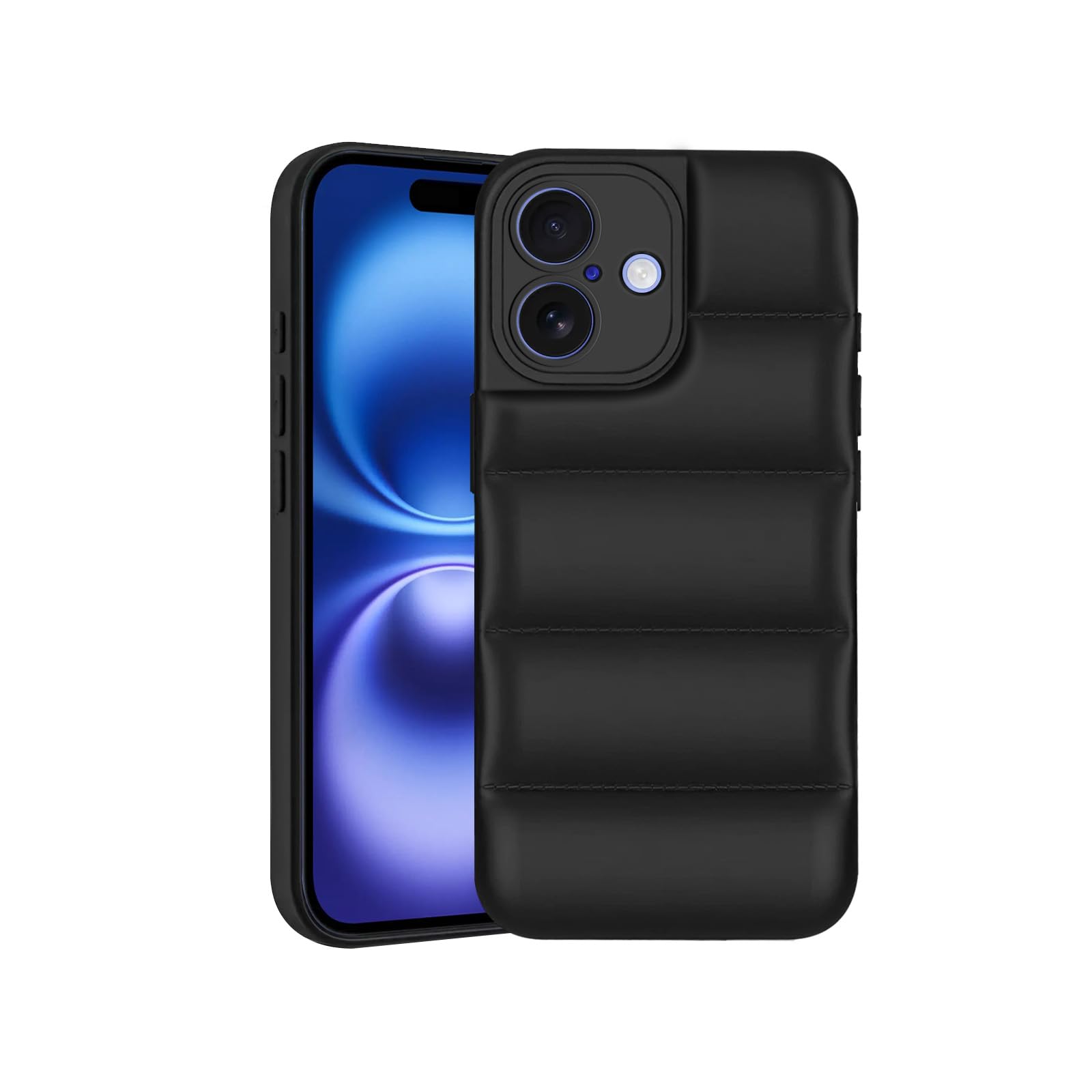Plus Puffer Case Camera Protection Soft Back Cover for Apple iPhone 16Plus | iPhone 16+ - Black (B0DHLC3WMC) Amazon Price History, Amazon Price Tracker