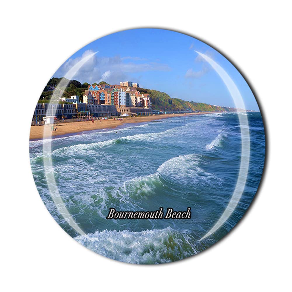 Timefly Uk Bournemouth Beach Fridge Magnet Crystal Tourist Souvenir Gift Collection Refrigerator Magnetic Sticker