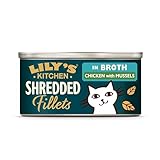 Lily's Kitchen Shredded Fillets with Chicken and Mussels - Grain Free Adult Wet Cat Food (24 Tins x 70 g)