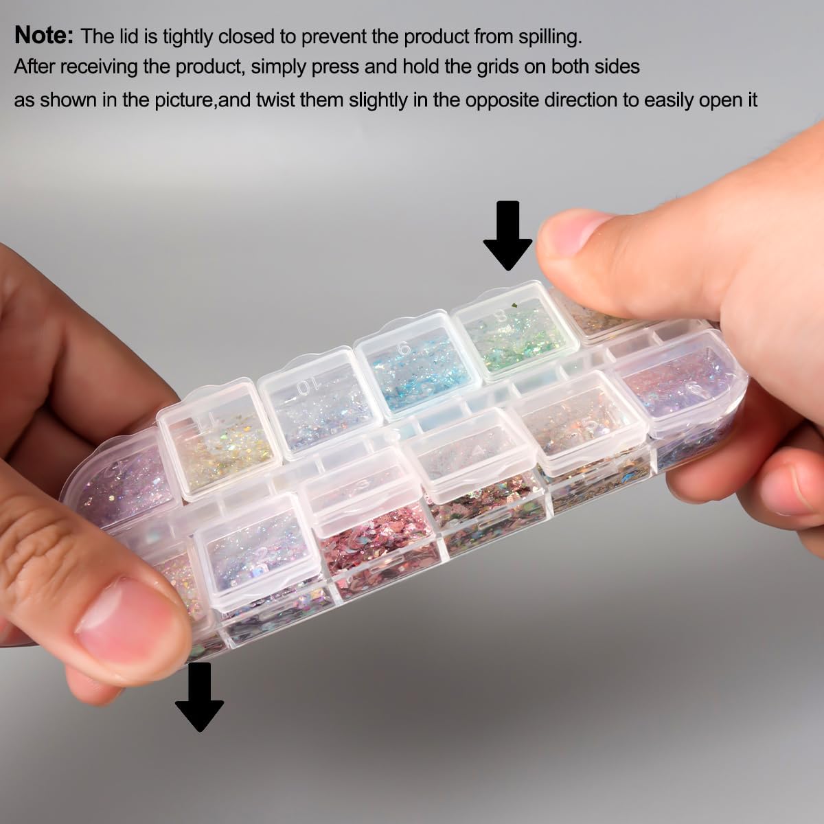 2 Boxes 24 Colors Holographic Nail Glitter Sequins 3D Iridescent Flakes Chunky Glitter Paillettes Design Mermaid Nail Flake Shiny Glitters Powder Chameleon Slices Decor for Manicure DIY Accessories - Image 8