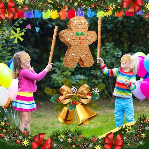 Qeeenar QEEENAR-TREE -01 Christmas Piñata 16 Inch Christmas Piñata With Stick Blindfold And Confetti Pack Christmas Mexican Piñata Bundle Piñata For Kids Birthday Xmas Holiday Piñata Game thumb #5