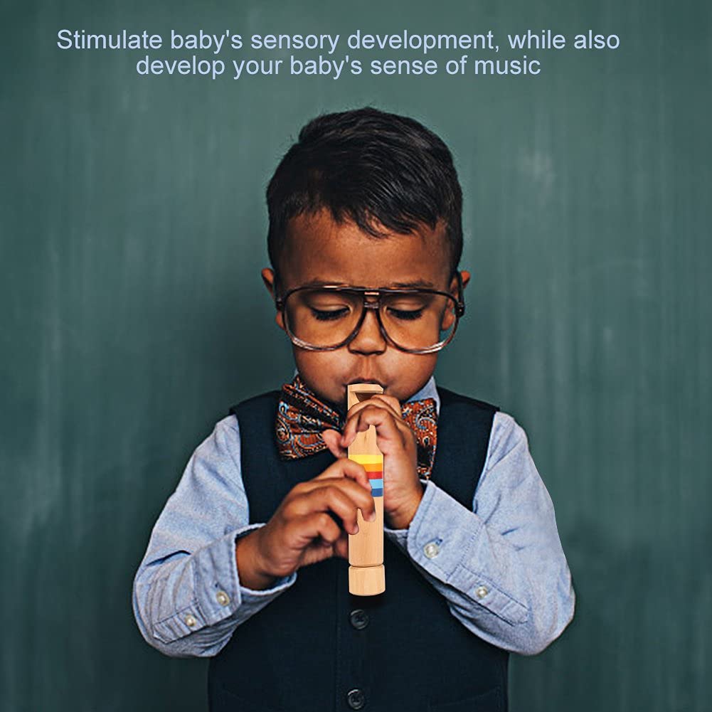 RiToEasysports Fipple de Madera Piccolo, Instrumento Educativo de Flauta de Madera para niños, Regalo de Juguete