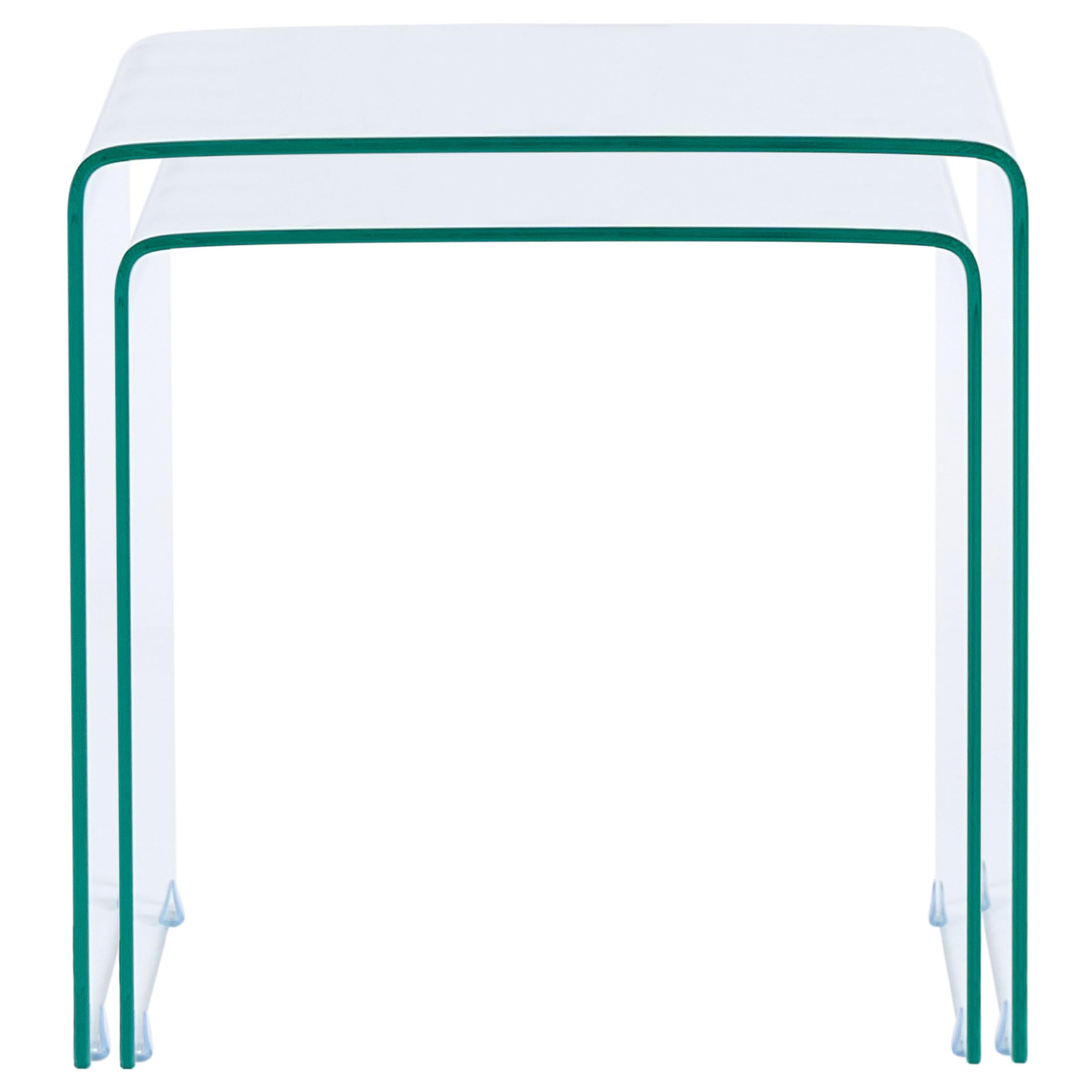 Beliani Minimalistisches Beistelltisch 2er Set transparent Glas Kendall