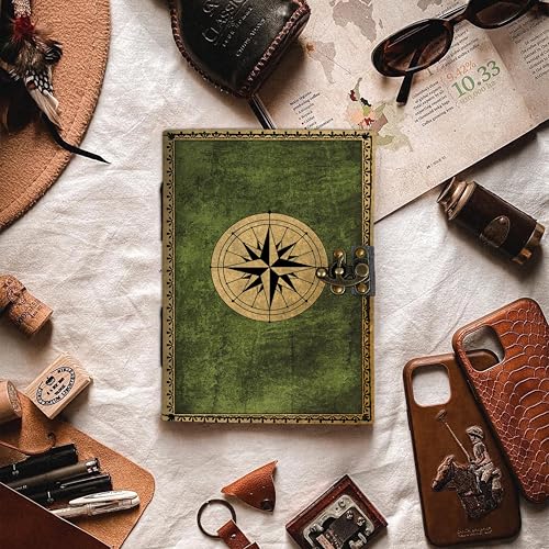 Image of DI-KRAFT Customize Diary with Name with Beautiful UV Prints | Customized Leather Writing Diary Unruled White Paper Journal Personal Notepad Sheets Daily Planner for Gifting (Pattern 12)
