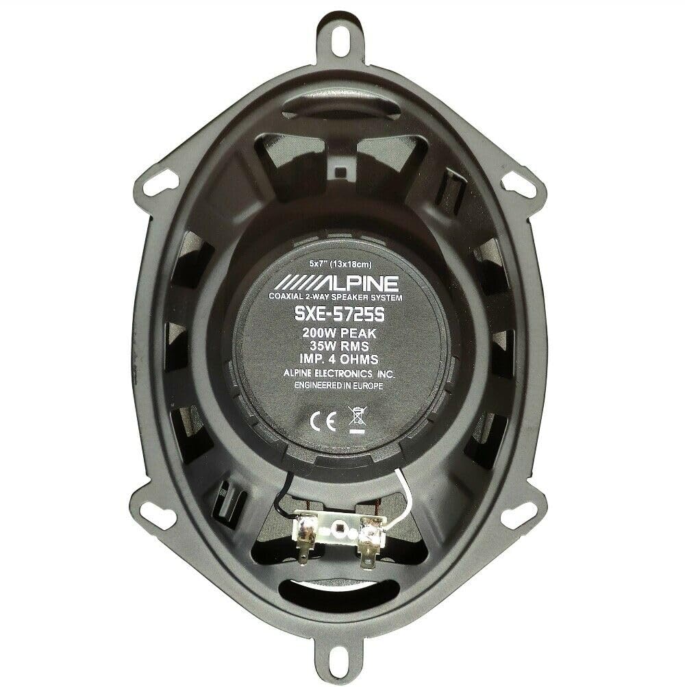 KIT SET PER ALPINE SXE-5725S 2 altoparlanti coassiali 2 vie ovali 5 x 7 13 x 18 cm 130 x 180 mm 35 watt rms 200 watt max 4 ohm, a coppia + viti di installazione e accessori